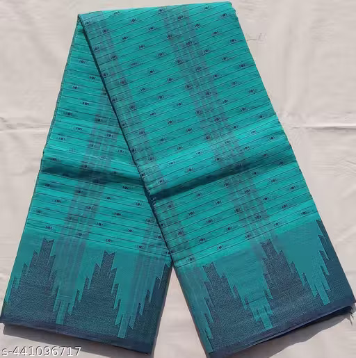Pure Cotton Taant Saree-All body Buti work-C Green Saree