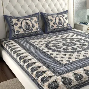 Cotton Double Bed Sheet with 2 Pillow Covers
